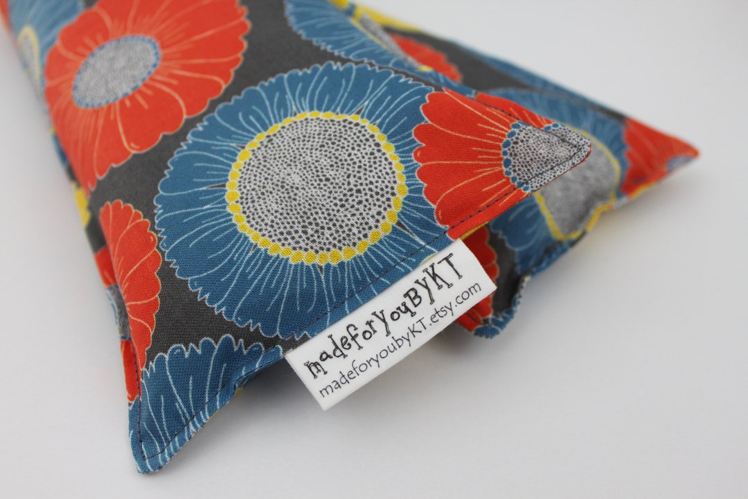 Neck & Shoulder Rice Bag 4.5 X 21 Inches, Hot or Cold Therapy Pack, Orange, Yellow, Teal Blue