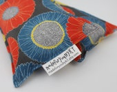 Neck Shoulder Rice Bag - 4.5 x 21 inches, hot or cold therapy pack, orange, yellow, teal blue, gray, floral pattern, rice heating pad