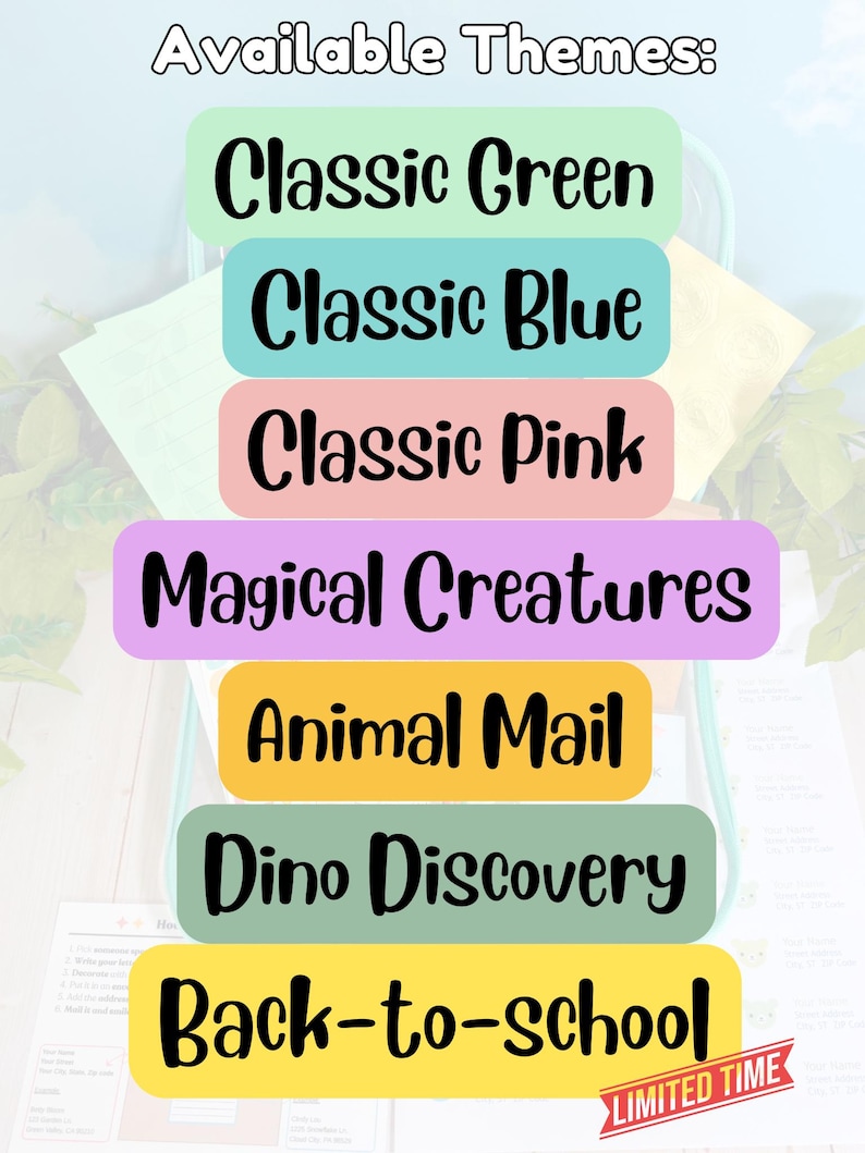Kids Letter Writing Kit – Pen Pal Set with Themed Stationery, Personalized Address Labels, Stickers, Wax Seals (Zipper Case) image 6