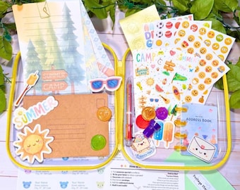 Summer Camp Letter Writing Kit – Personalized Stationery, Address Labels, Pen Pal Set