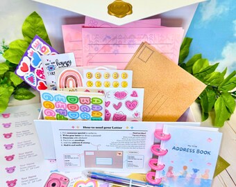 Grandparent/Grandchild Gift – Kids Letter Writing Kit, Pen Pal, Snail Mail, Stationery Set