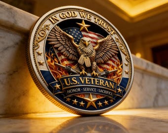 Moneda conmemorativa para veteranos estadounidenses / Cruz del campo de batalla del Águila de la Libertad por 250 años