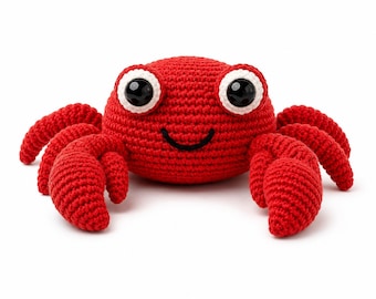 Red Amigurumi Crab Crochet Pattern PDF | Beginner Friendly Plush Toy Tutorial (Instant Download)