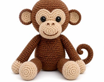 Crochet Monkey Pattern – Amigurumi Stuffed Animal Tutorial (PDF Download)
