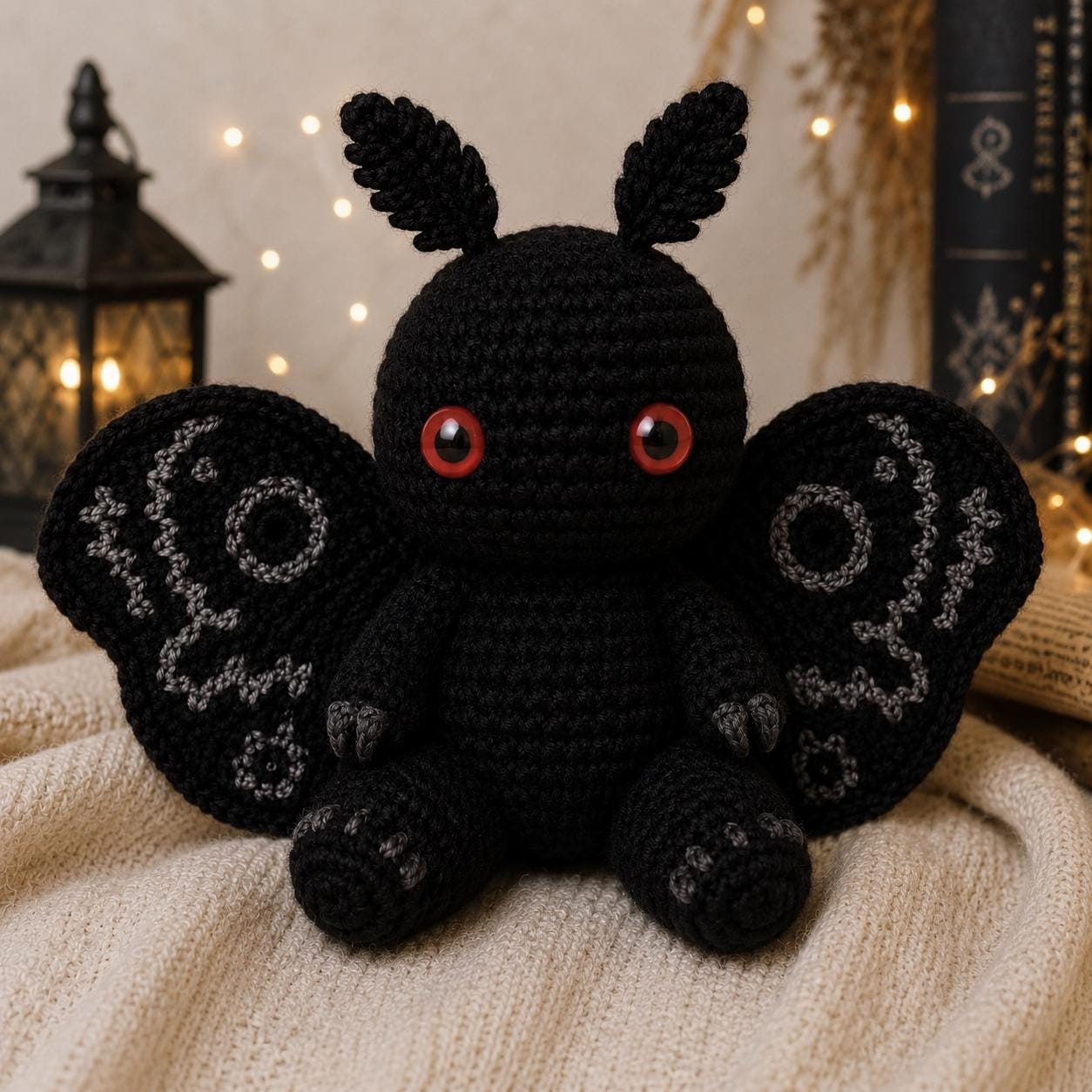 37 Moth Crochet Patterns for Amigurumi, Wearables, and Whimsical Home Decor 17 Gothic Crochet Moth