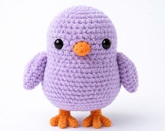 Crochet Purple Bird Amigurumi Pattern PDF | Chubby Bird Tutorial (Digital Download)