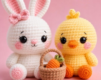 Patrón de ganchillo de conejito amigurumi / Tutorial de peluche de Pascua (PDF)