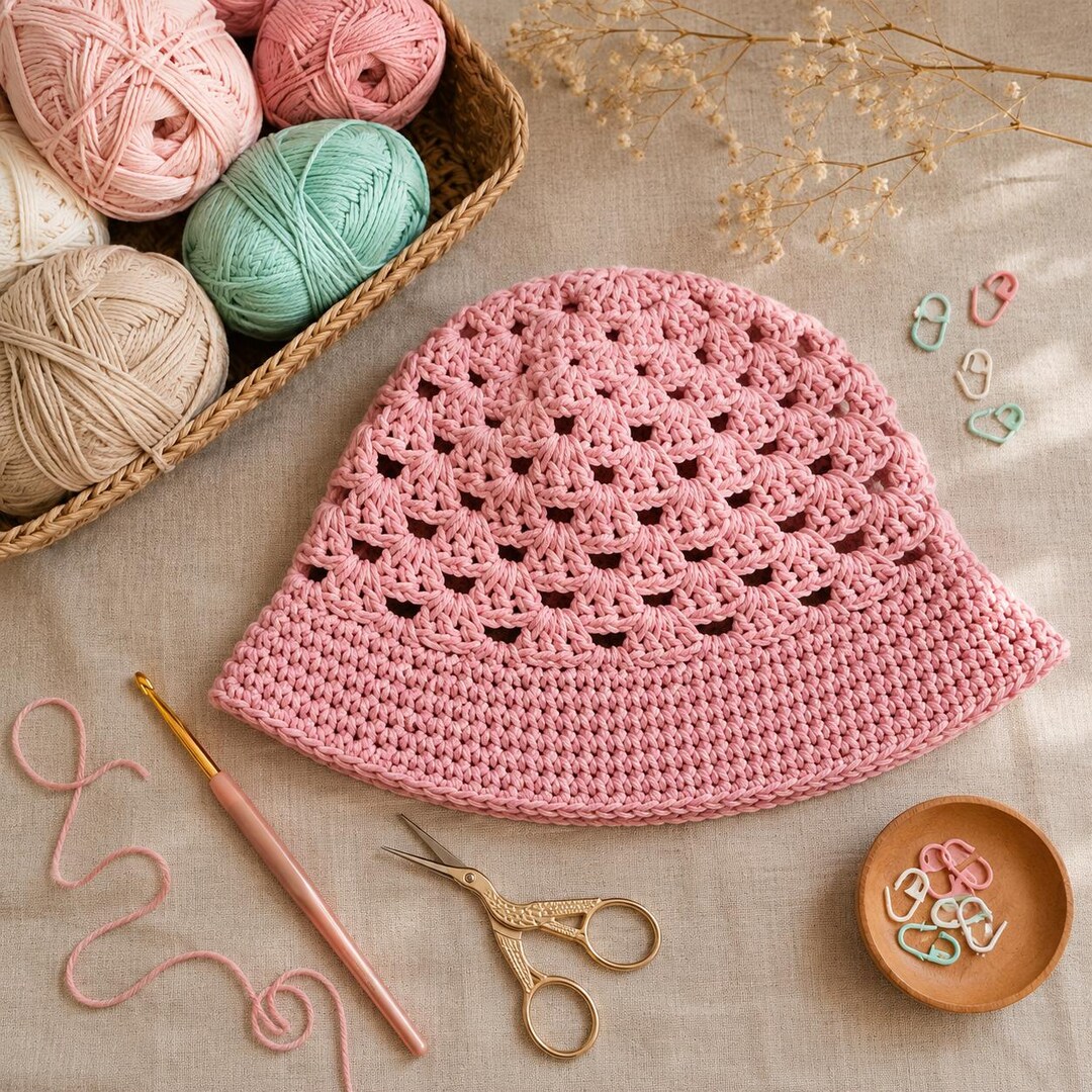 Crochet Bucket Hat Pattern, Granny Stitch Summer Hat Tutorial (PDF ...