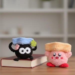 2-in-1 Amigurumi Kirby and Soot Sprite Crochet Pattern – Star Basket Tutorial (PDF Pattern)