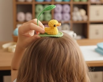 Modèle de pince à cheveux canard au crochet, tutoriel Amigurumi facile (Modèle PDF)