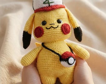 Modèle de crochet Pikachu (PDF) | Modèle d'amigurumi Pokémon | Modèle de peluche au crochet | Tutoriel de crochet pour débutants