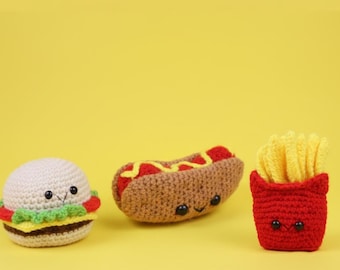 Ensemble de motifs au crochet Amigurumi 3 en 1 pour restauration rapide (Modèle PDF)
