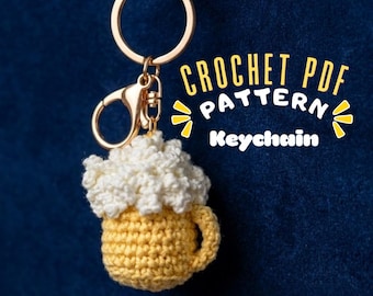 Tiny Beer Amigurumi Crochet Pattern PDF - Porte-clés facile à offrir, téléchargement immédiat