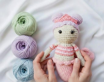 Patron au crochet Amigurumi sirène, niveau intermédiaire (Patron PDF)