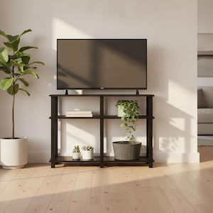 TV Stand with Storage Shelves, Modern Home Office Desk & Writing Table, Small Space Study Desk for 40 Inch TV