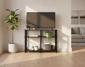 TV Stand with Storage Shelves, Modern Home Office Desk & Writing Table, Small Space Study Desk for 40 Inch TV
