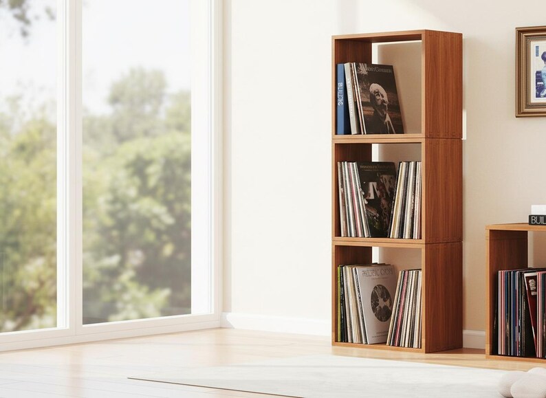 open bookcase shelf natural teak wood furniture
