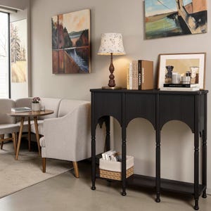 Retro Console, Roman Legs, 2-Tier Entryway, Wooden Sofa Table