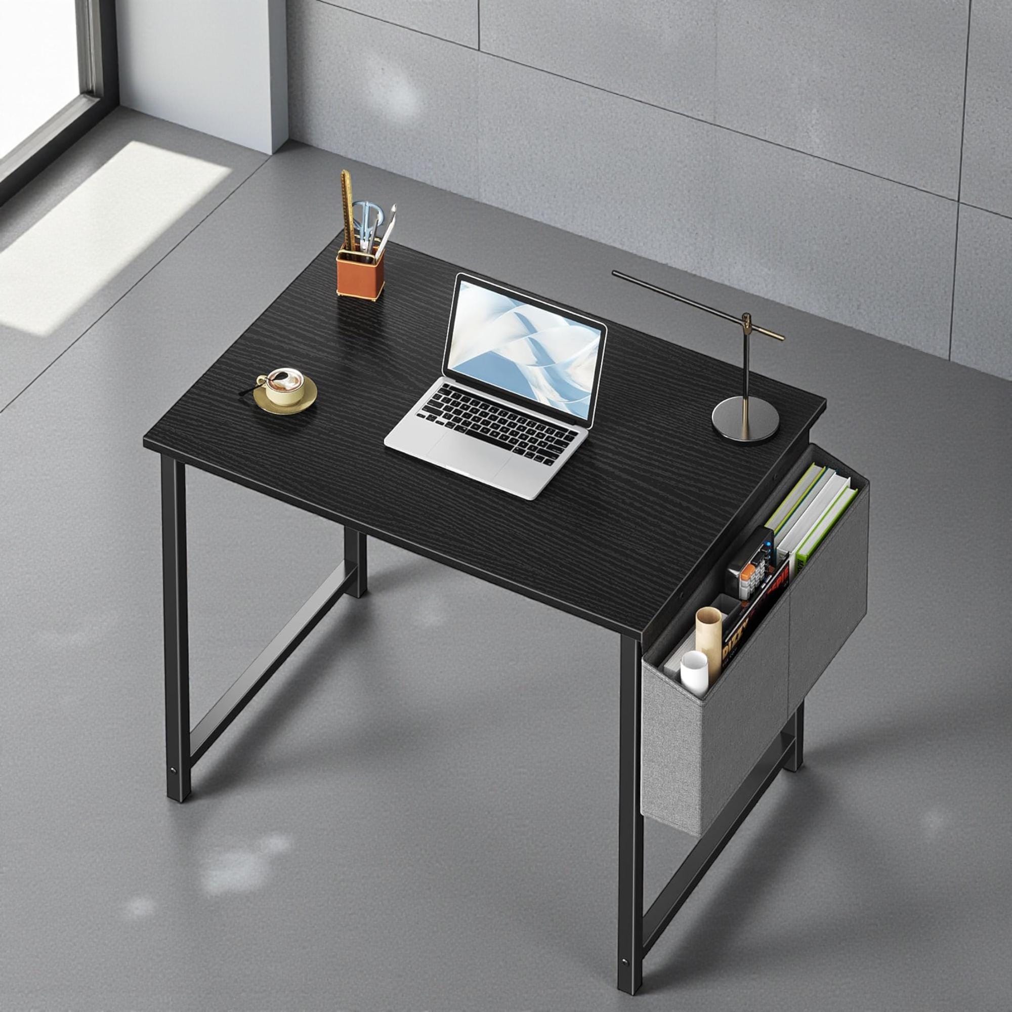 Hand-finished Compact Computer Desk, Industrial Style, With Storage Bag ...