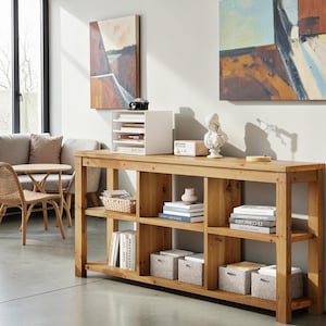 Solid Wood 6-Cube Bookcase, Hand-Finished Farmhouse Storage Organizer
