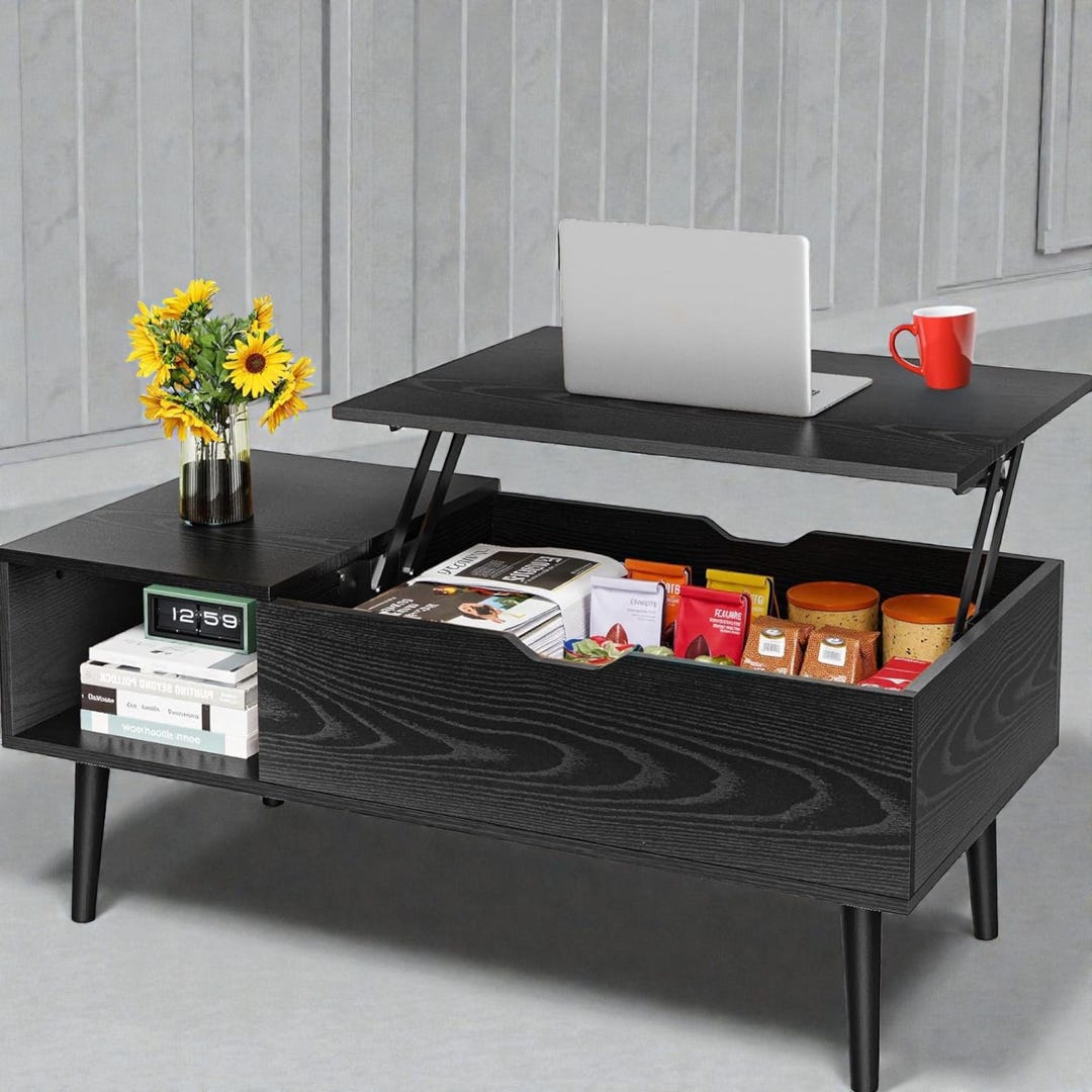 Hand-finished Black Lift Top Coffee Table, Hidden Storage - Etsy
