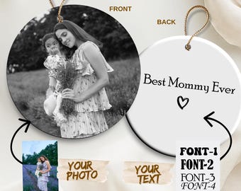 Personalized Photo Ornament, Custom Text Ornament, Holiday Gift For Home, Photo Keepsake Ornament, Family Gift, Cute Holiday Decor, Gift Box