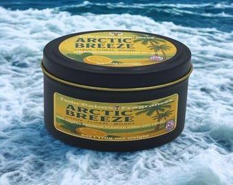 Arctic Breeze – Luxury Citrus Floral & Woody para soy candle with fresh clean fragrance throw