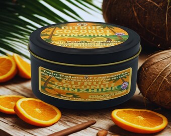 Citrus Coconut Sunshine Candle – Tropical Summer Fragrance, Para-Soy Wax
