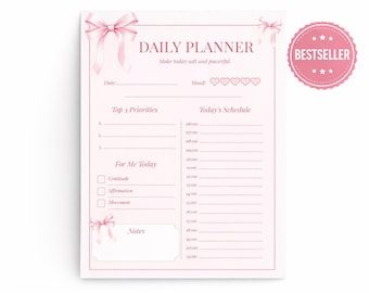 Agenda Diária Rosa para Mulheres – Definição de Metas, Produtividade (Download Digital)