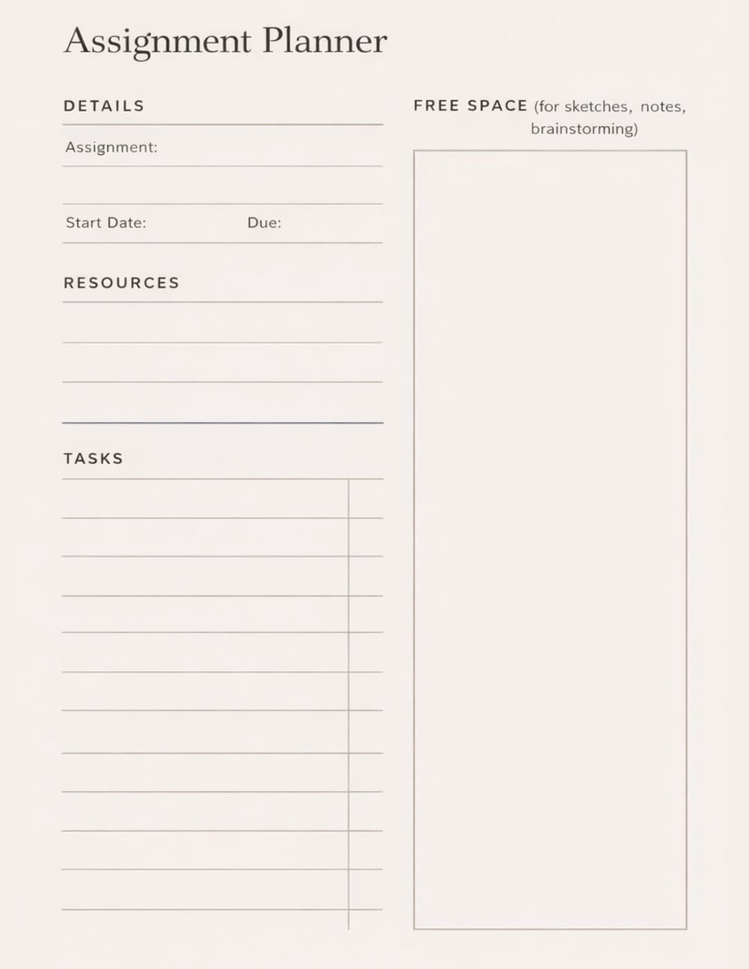 Assignment Tracker Printable | Student Homework Planner | School ...