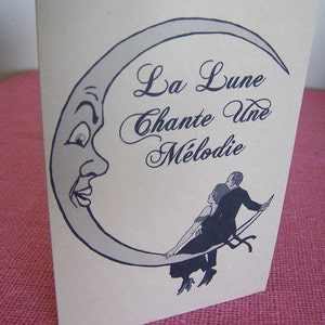 Romantique « La Lune Chante Une Melodie » Ensemble de 3 cartes de vœux Invitation Recycled Kraft Cardstock avec enveloppe assortie 5 x 7 »