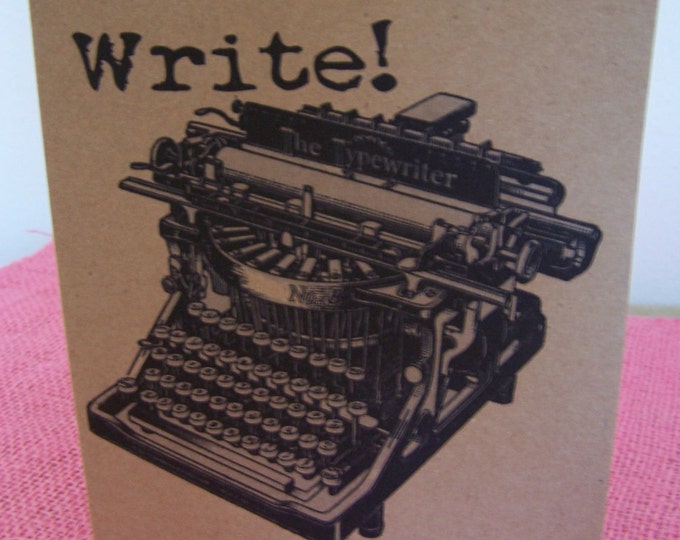 Vintage Typewriter "Write" Sets of 3  Note Card Quality Card Stock matching envelopes 5 x 7"