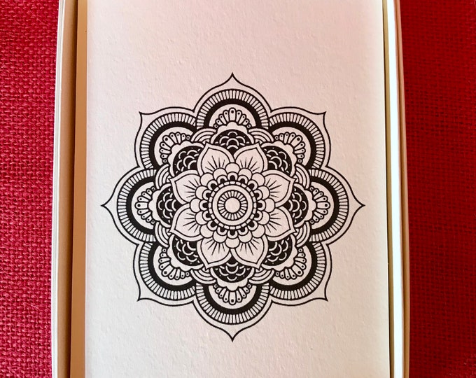 Color your own Mandela Boxed Set of 6 Note Card Set Ivory Cardstock with envelopes 5 x 7"