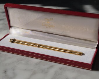 Penna stilografica Cartier Vendôme placcata oro – Scatola originale vintage – Prodotta in Francia