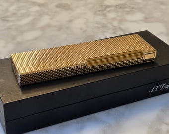 S.T. Accendino da tavolo Dupont Ligne 1 – Petits Diamants Gold – Rif. 28210 – Condizioni eccellenti – Scatola Dupont