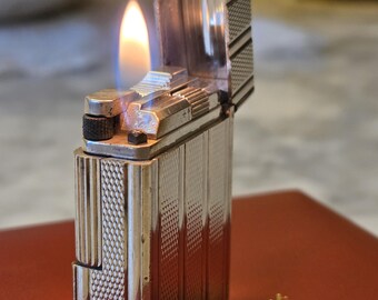 S.T. Dupont Ligne 1 Petit Modèle – Argento placcato Barley Grain Vertical Ribs (Scatola e Documenti)