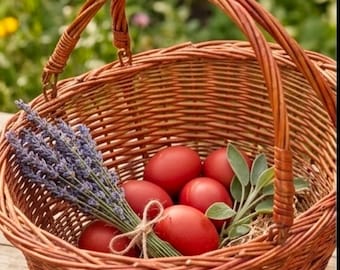 Vintage Wicker Market Basket Farmhouse Decor Cottagecore Storage Basket with Handles