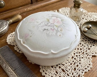 Vintage Limoges Porcelain Trinket Box | Hand-Painted Floral Vanity Decor