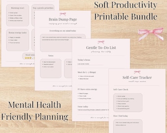 Pakiet Soft Productivity Planner – przyjazny dla zdrowia psychicznego (pobierz plik PDF)