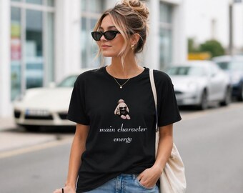 Energia głównej postaci – koszulka z króliczkiem, miękka, dziewczęca, modna koszulka dla pokolenia Z, top kokieteryjny