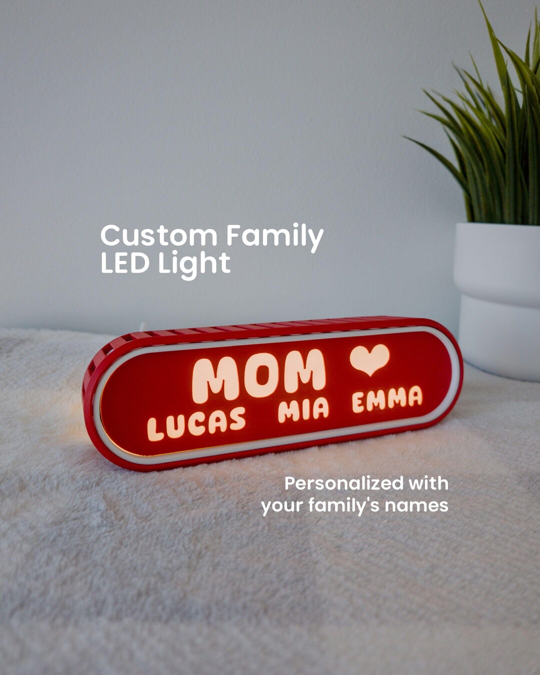 Personalized Family Name LED Light • Custom Name Sign • Family Name ...