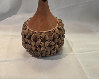 Vintage West African Gourd Rattle (Shekere)