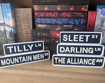 SJ Tilly Approved Street Sign for Home Library Bookish Gift, Book Sign