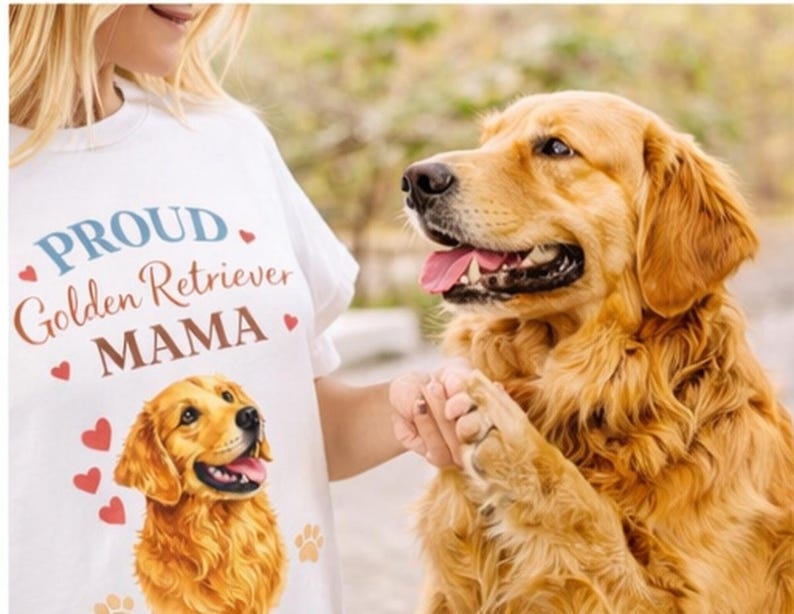 Golden Retriever Mom T-shirt | Vintage Style Dog Mama Tee - Etsy