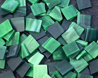 Mixed Green Frosty Marbled Squares