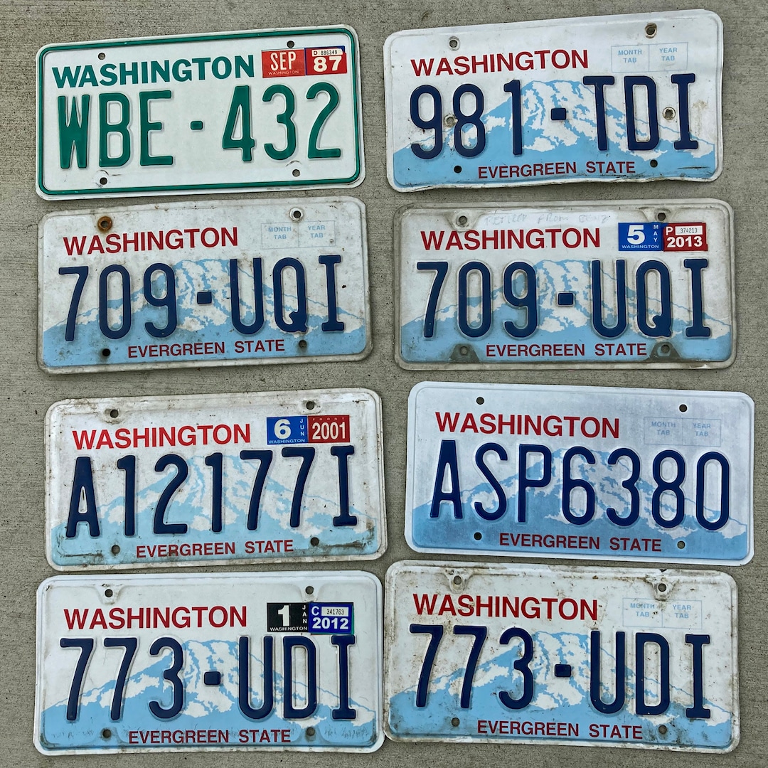 Old Metal Auto License Plates From Washington State Etsy
