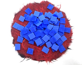 3/8" Squares of Lighter Shades of Blue Frosty Glass