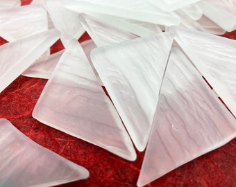 1 1/2"x1 1/2" Clear Frosty Niagara Textured Triangles