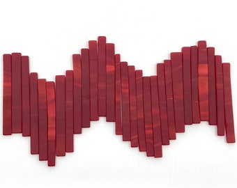 Red Marbled Stained Glass Matchstix