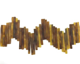 Yellow & Brown Marbled Stained Glass Matchstix